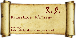 Krisztics József névjegykártya