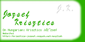 jozsef krisztics business card